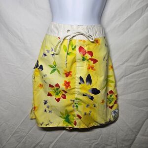 Vintage 90s yellow floral paddle boarding swim skirt